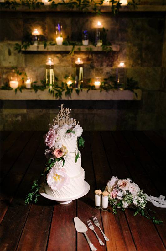 Amber Calderon And Jon Wolfes Real Wedding In Austin Texas Cake Display