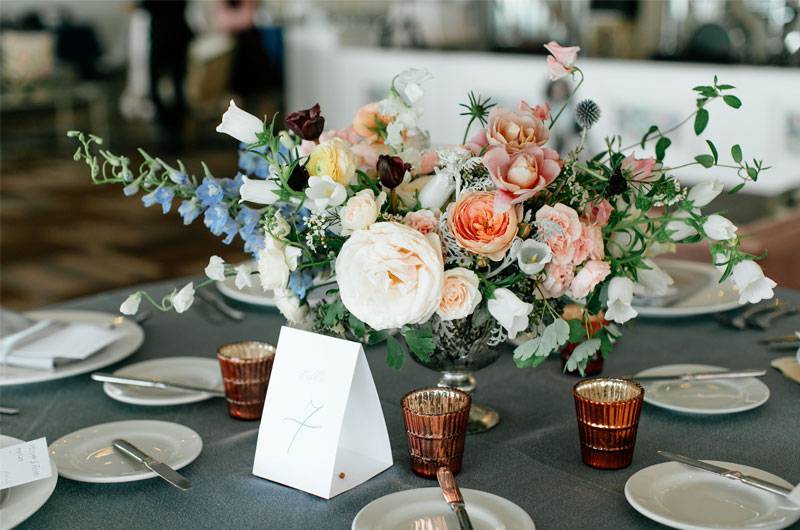 Carrie Henderson And Varun Kannan Wedding Reception Tablescape And Number 2