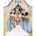 Hidden River Ranch Weddings & Events Bridal Party Huddled Together
