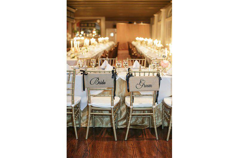 Kelly Sherlock LLC bride and groom chairs