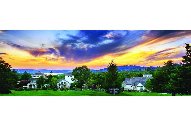 Big Cedar Lodge panorama view of sunset