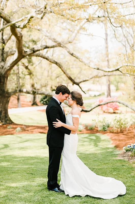 Kerry Franks and Trey Early Hamilton Place At Pursell Farms Real Wedding Bride And Groom Tree Photo 