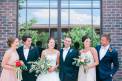 The Big Fake Wedding Window Bridal Party Photo