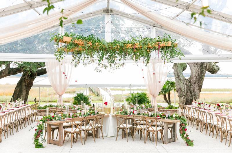 Kristin Almond & Jay Brown Bride And Groom Family Table At Reception 