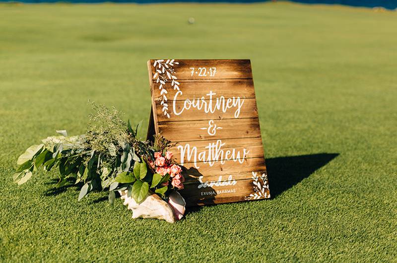 Courtney Hannan & Matthew Woltz Sandals Resort Wedding Signage 