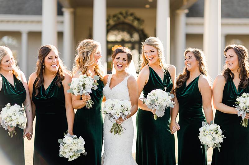 Makenzie Rath And James Waid Winter Wedding In Alabama Bride With Bridesmaids