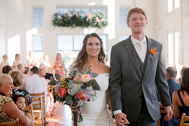 Heather Ramsey & Trent Kelley Walking Down Aisle