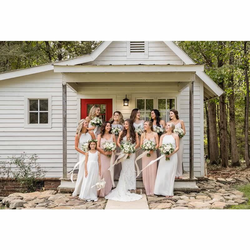 Brooke Raffanti Chase Smith Bridesmaids In Front Of House