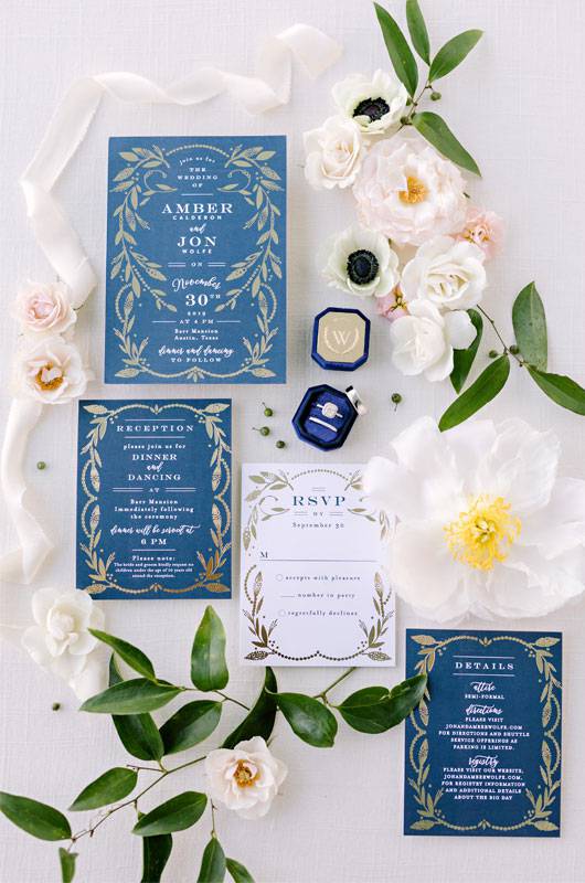 Amber Calderon And Jon Wolfes Real Wedding In Austin Texas Invitation Suite