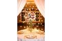 Historic Rice Mill table setting tall floral centerpiece roses