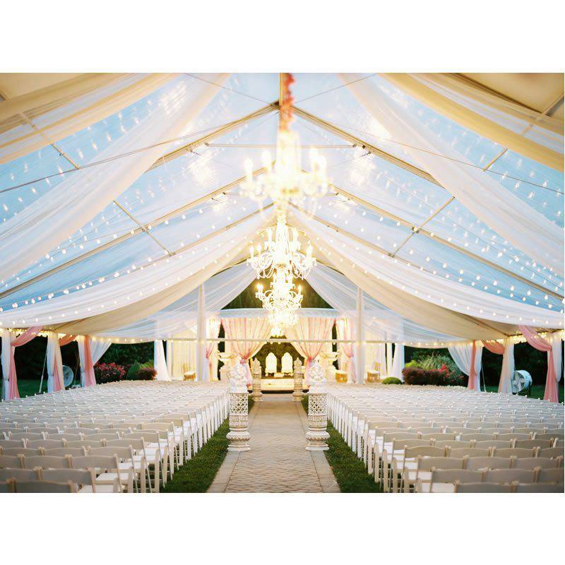 All Occasions Party Rentals Ceremony interior tent ceremony setup