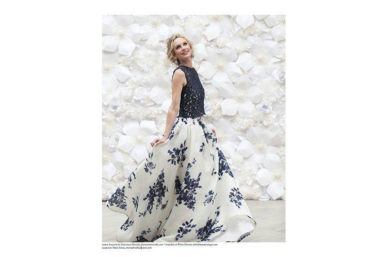 Heather Cosmetics floral gown paper flower bg