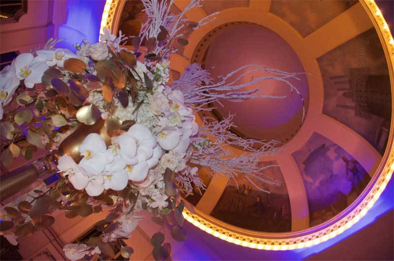 New Orleans Board of Trade White and gold centerpiece venue ceiling