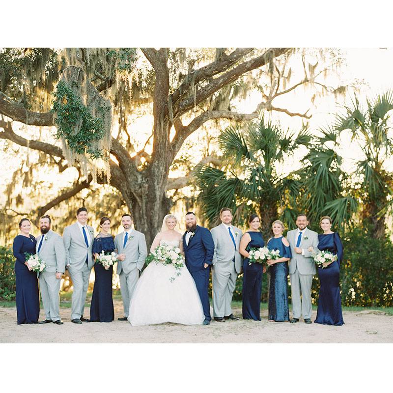 Boone Hall Xanna Garner and Travis Bailey Altar wedding  Wedding Party group photo