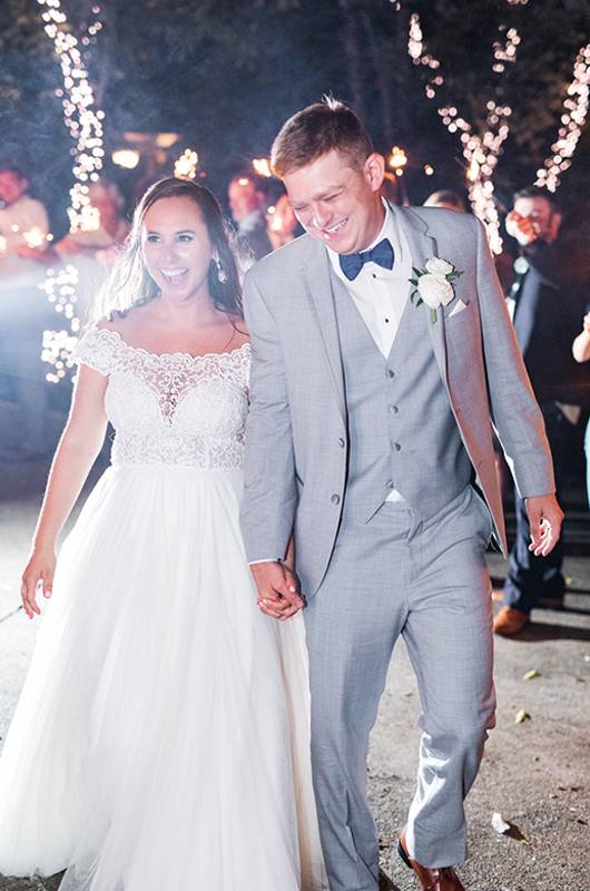 Caroline Morrison And Austin Niemeier Bride And Groom Sparklers 1