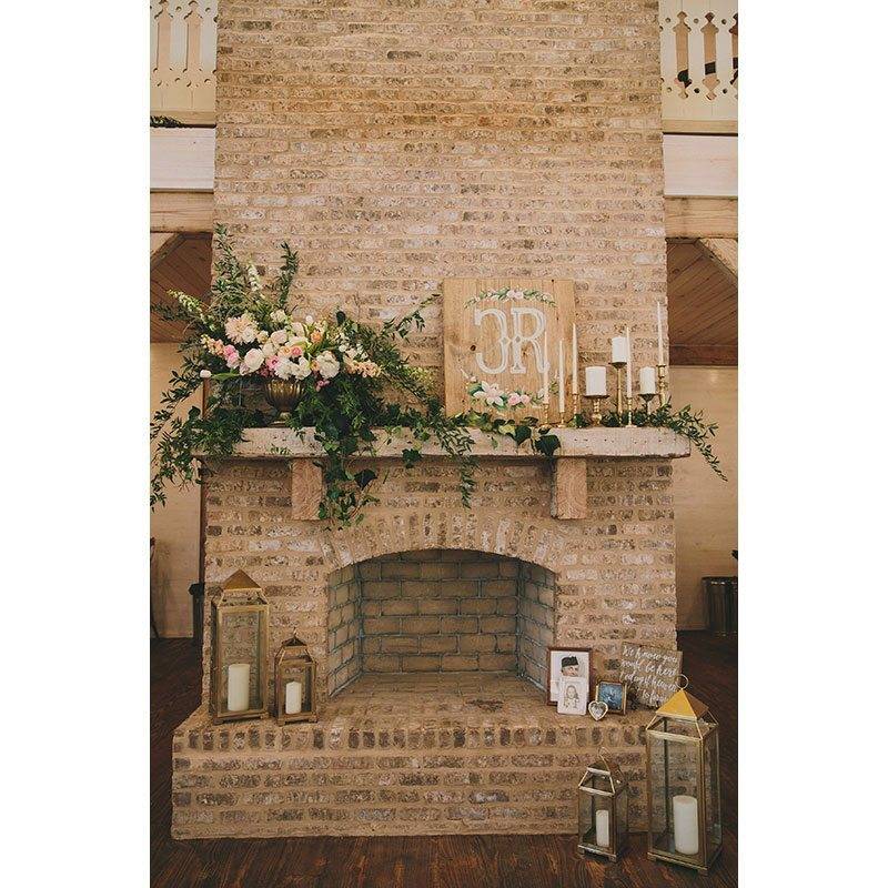 The White Magnolia fireplace Monogram Floral Decoration Candles