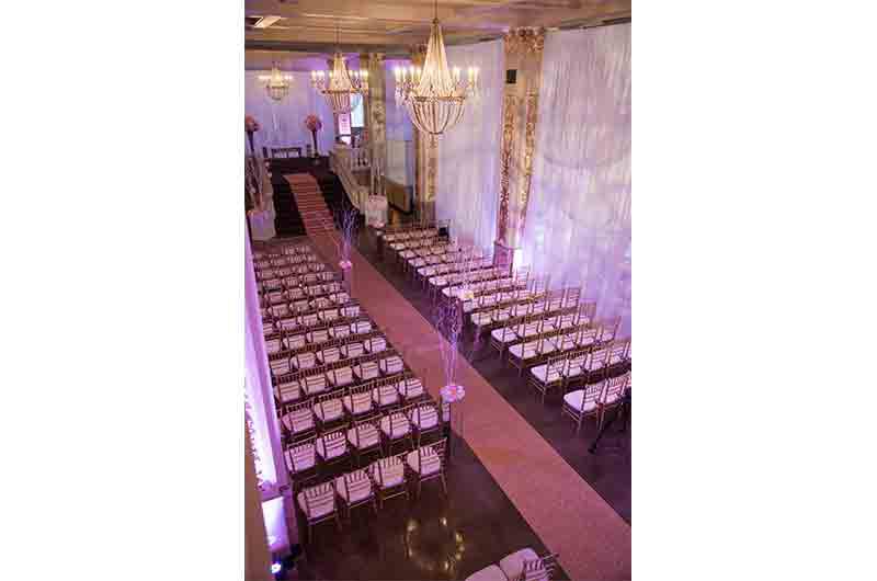 Cadre Building Overhead view of wedding ceremony seating