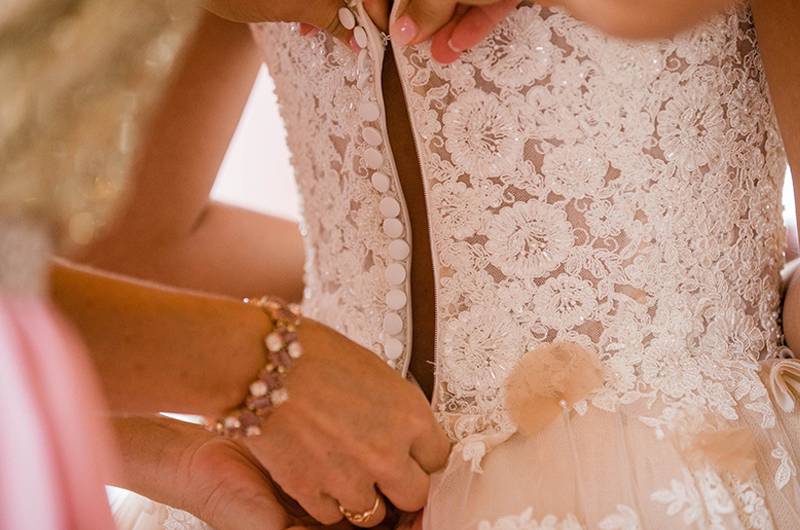Brianna Geiger & Jimmy Nettles Brides Dress Buttonig Up 