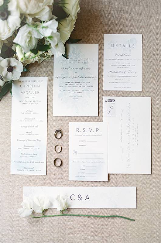 Christina Herubin And Afnajjer Hernandez Wedding Invites Floral Set Up 