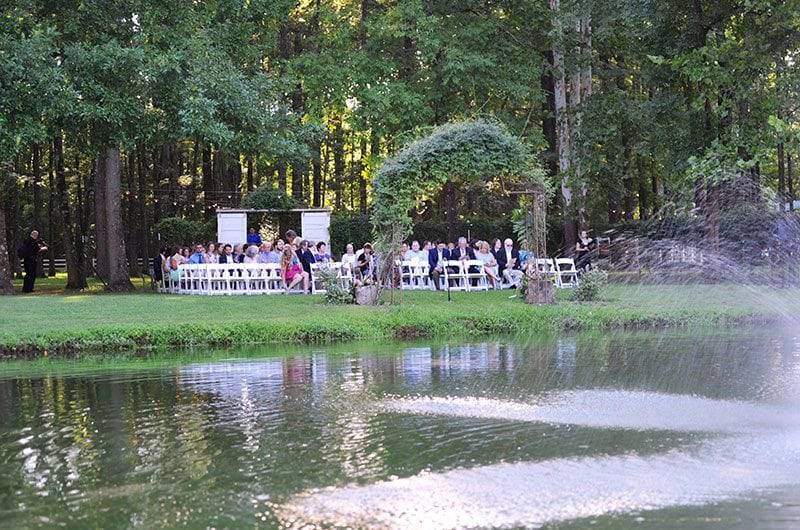 Maple Grove Farm Wedding water lake wedding ceremony seating