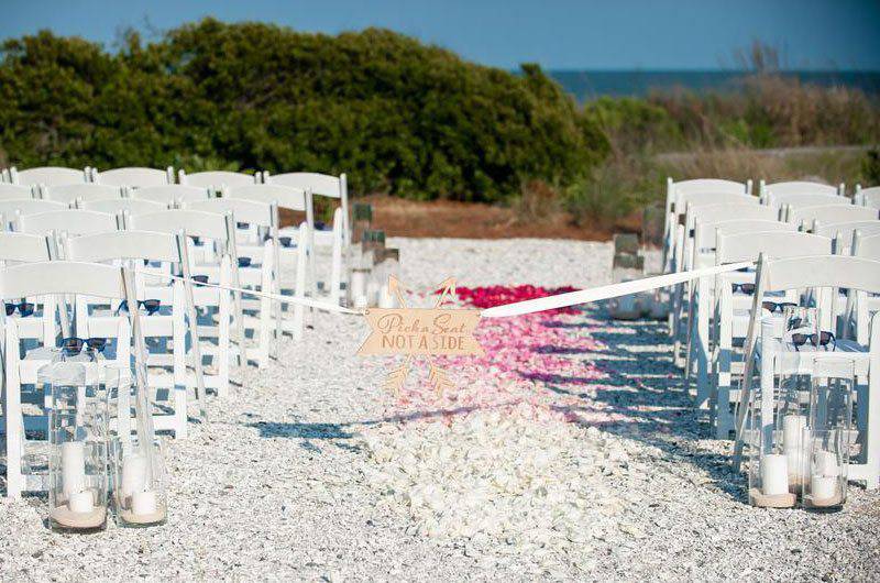 Wild Dunes Resort beach aisle wedding ceremony seating