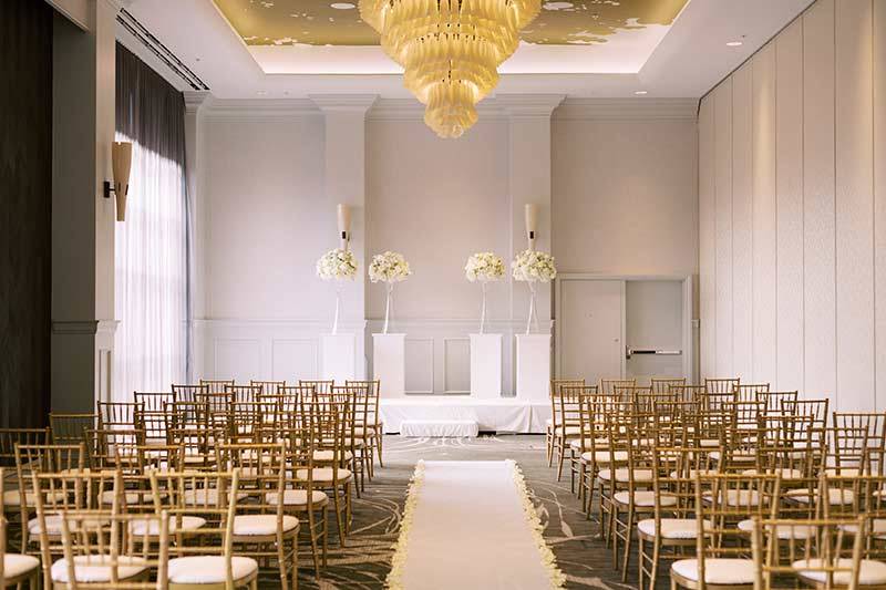 Tiffany Frangopoulos & Tyler Barnes Wed At A Timeless North Carolina Hotel Ceremony Setup