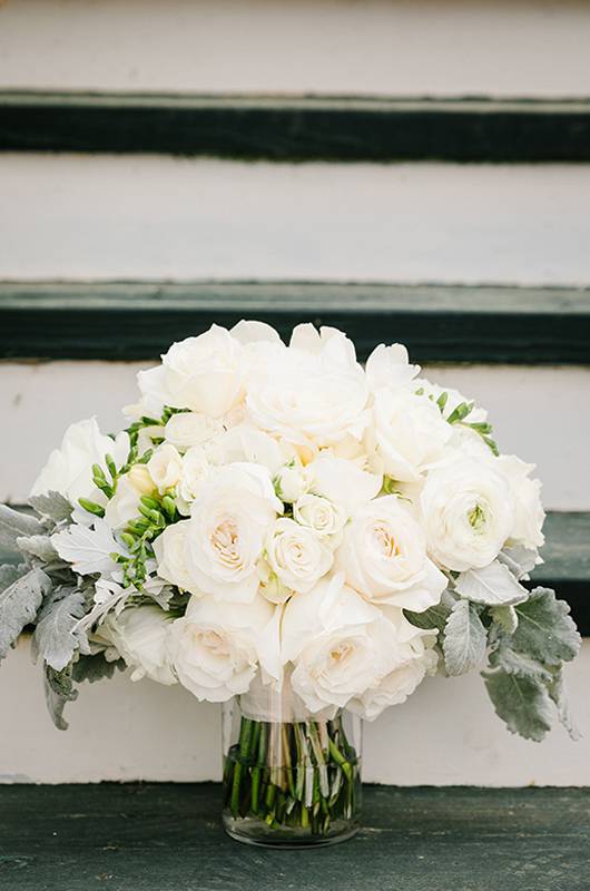 Kerry Franks and Trey Early Hamilton Place At Pursell Farms Real Wedding Wedding Bouquet Close Up 