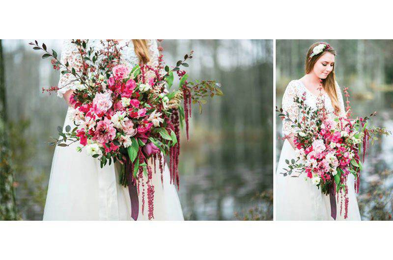 wildflowers inc pink magenta bridal bouquet