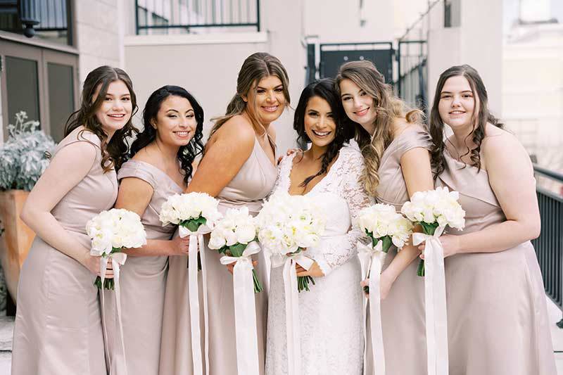 Tiffany Frangopoulos & Tyler Barnes Wed At A Timeless North Carolina Hotel Bride With Bridesmaids