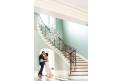 Staircase Kiss Cedar hall spiral crystal chandelier