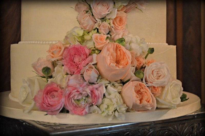 Holliday Flowers Cake Pink Orange Roses