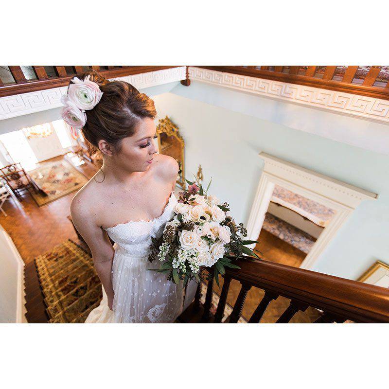 The Davis Home at Strawberry Plains bride on staircase