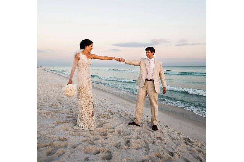 Visit South Walton bride and groom