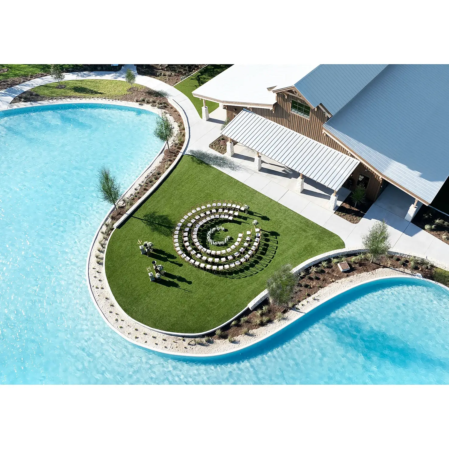 Hyatt Regency Hill Country Resort and Villas Texas Rancher Hall Wedding Ceremony Drone