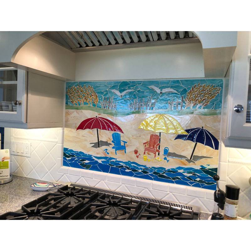 Designer Glass Mosaics LLC Beach Backsplash