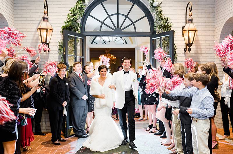 Makenzie Rath And James Waid Winter Wedding In Alabama Bride And Groom Exit