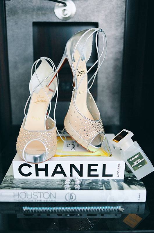 Rachel White & Tristan Thompson Luxury Hotel Wedding Bridal Heels