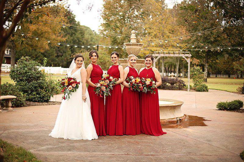 Maple Grove Farm bridesmaids venue water fountain