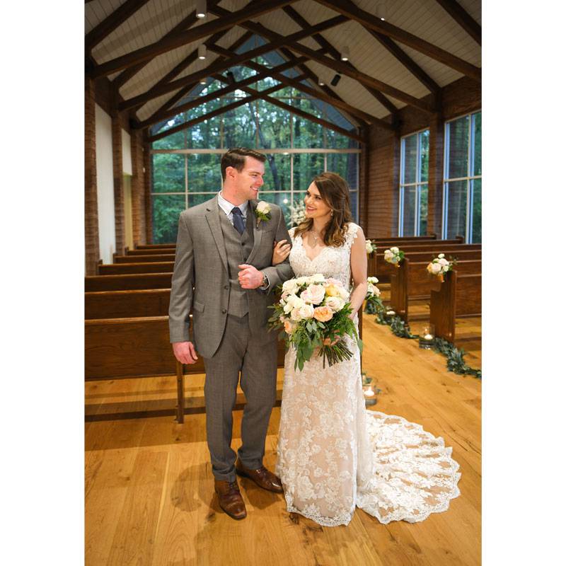 Gracelands Chapel In The Woods Bride And Groom Posing