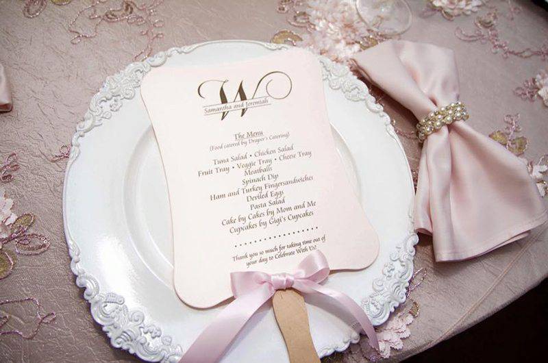 Elegant Chair Solutions invitations light pink linens