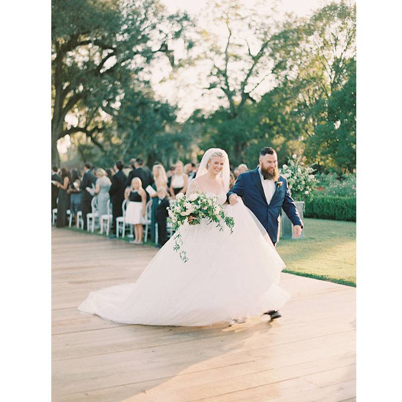 Boone Hall Xanna Garner and Travis Bailey Altar wedding ceremony Walking 