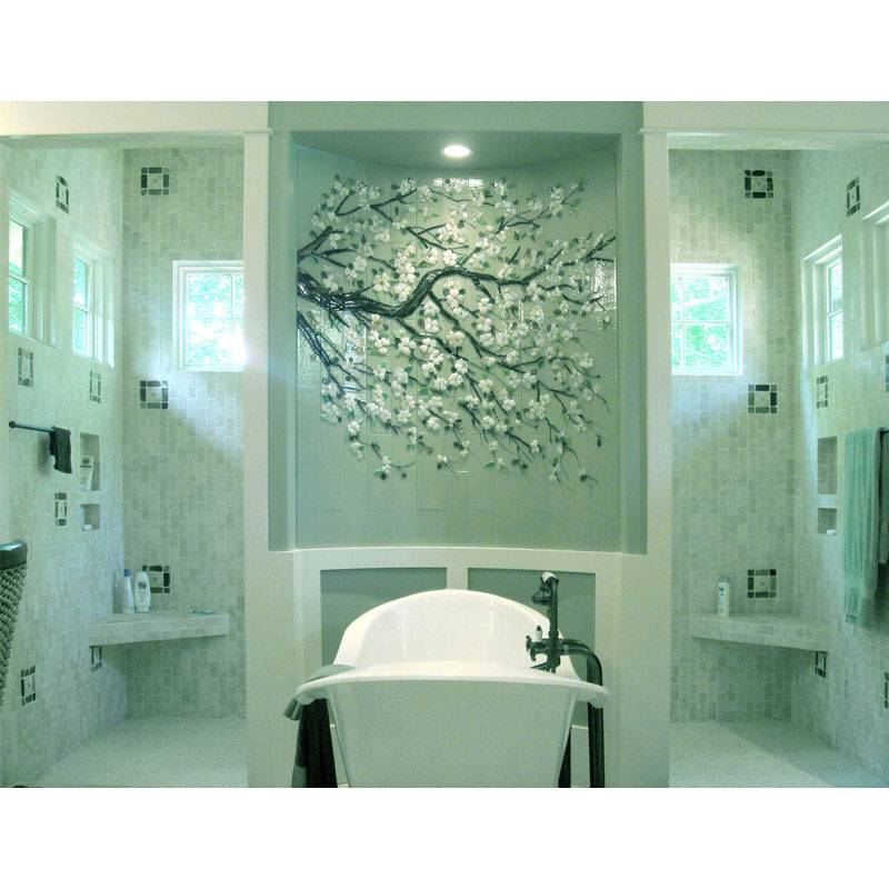 Designer Glass Mosaics LLC Floral Bathroom