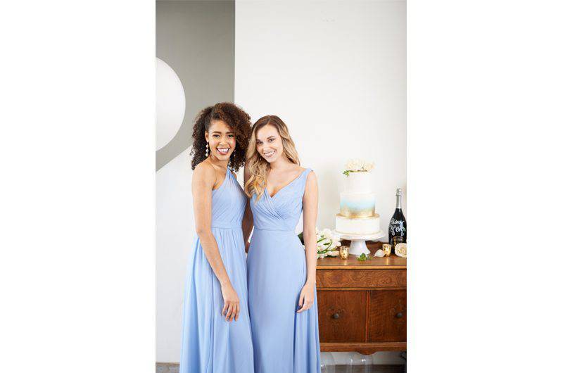 Brideside Two Girls Blue Dresses