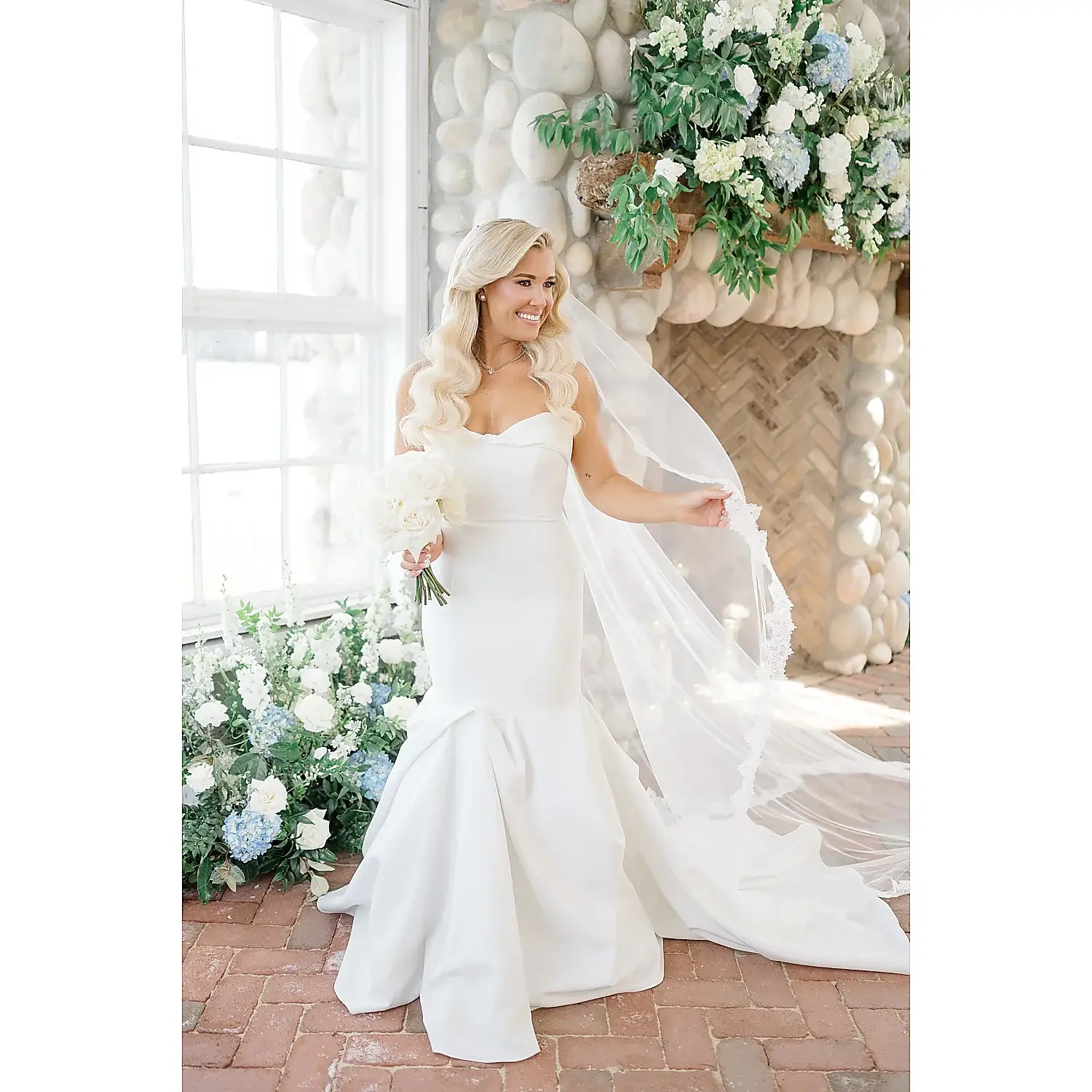 Susan Elizabeth Photography blonde bride mermaid gown bright Florida Wedding Photography