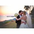 Golden Isles Georgia Couple Embracing With Sunset Beach Background