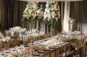 fete nashville reception hanging flower arrangement with candles