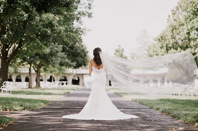 Tina Shtayyeh And Geno Tartell Bride With Veil Blowing In The Wind