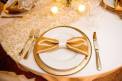 Historic Rice Mill place setting gold theme