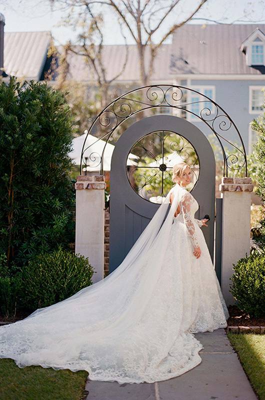 Erin OKeefe Nash Harloe Bride In Front Of Gate
