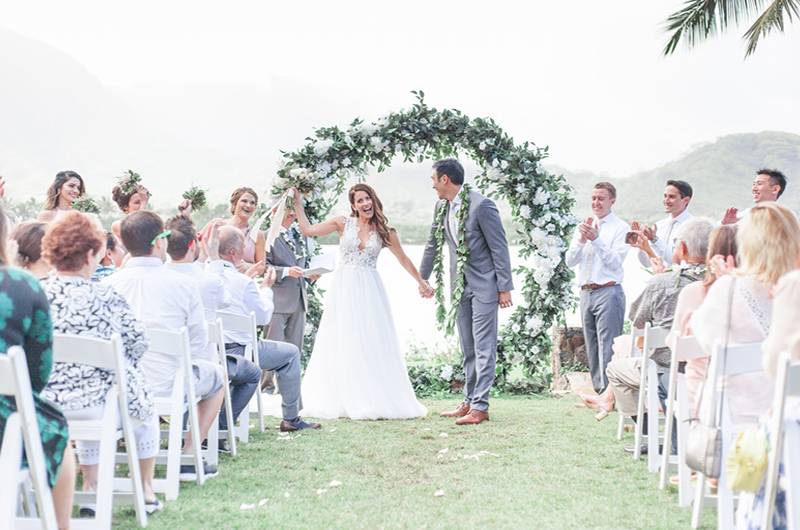 Lauren Miller And Matthew Yen Bride And Groom Post Vow Ceremony